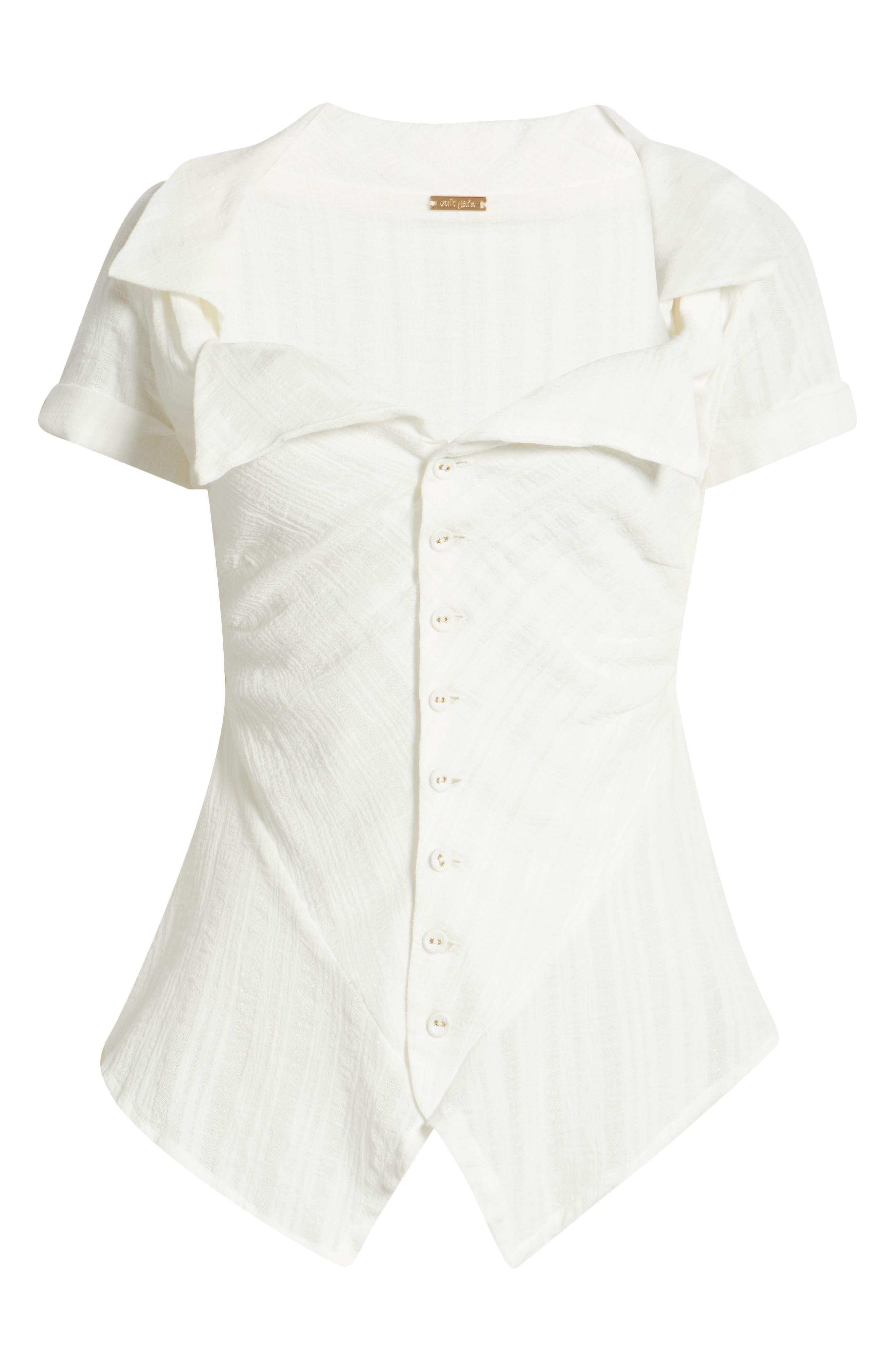 Cult Gaia Shallie Cotton Top in White at Nordstrom - 2