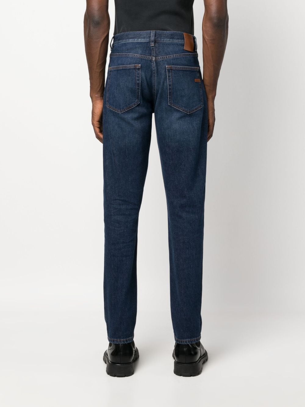 mid-rise slim-cut stretch-cotton jeans - 4
