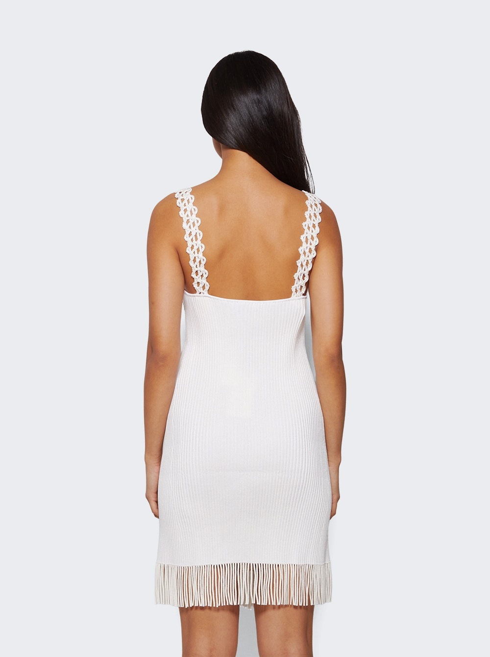 Rib Knit Lace Dress Optic White - 5