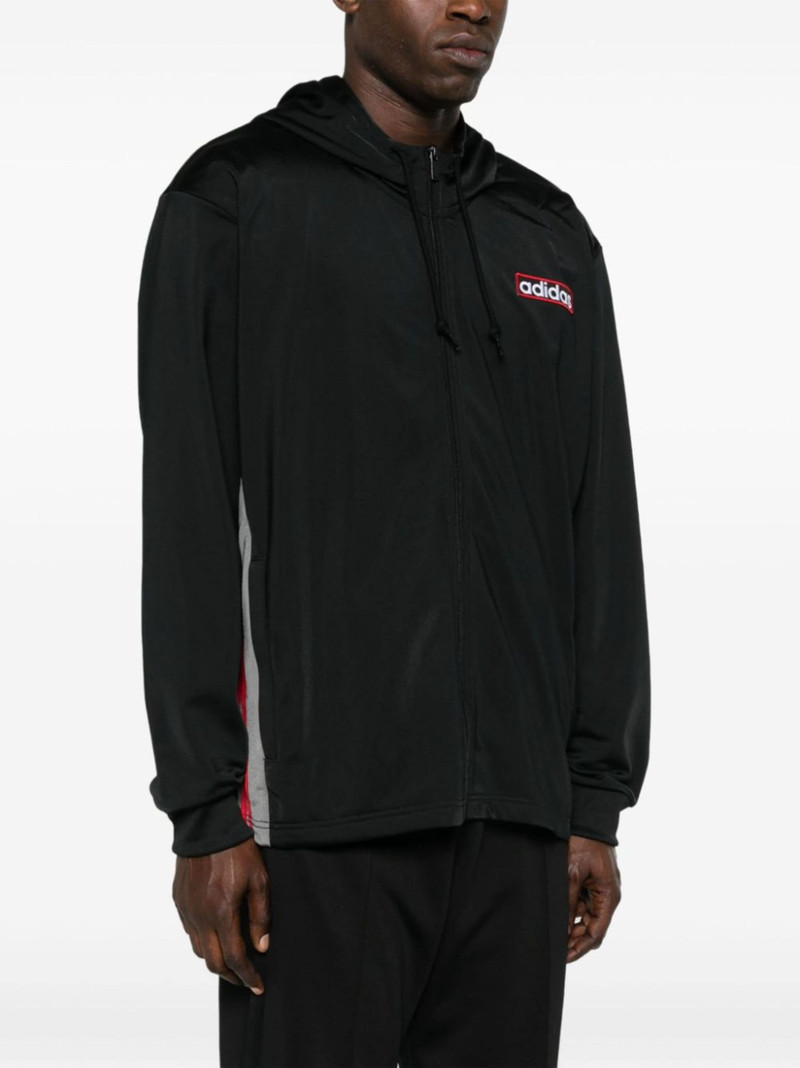 logo-embroidered zipped hoodie 3