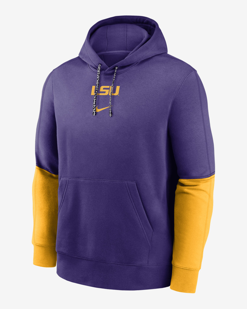 LSU Tigers Sideline Team Issue Club Men's Nike College Pullover Hoodie 1