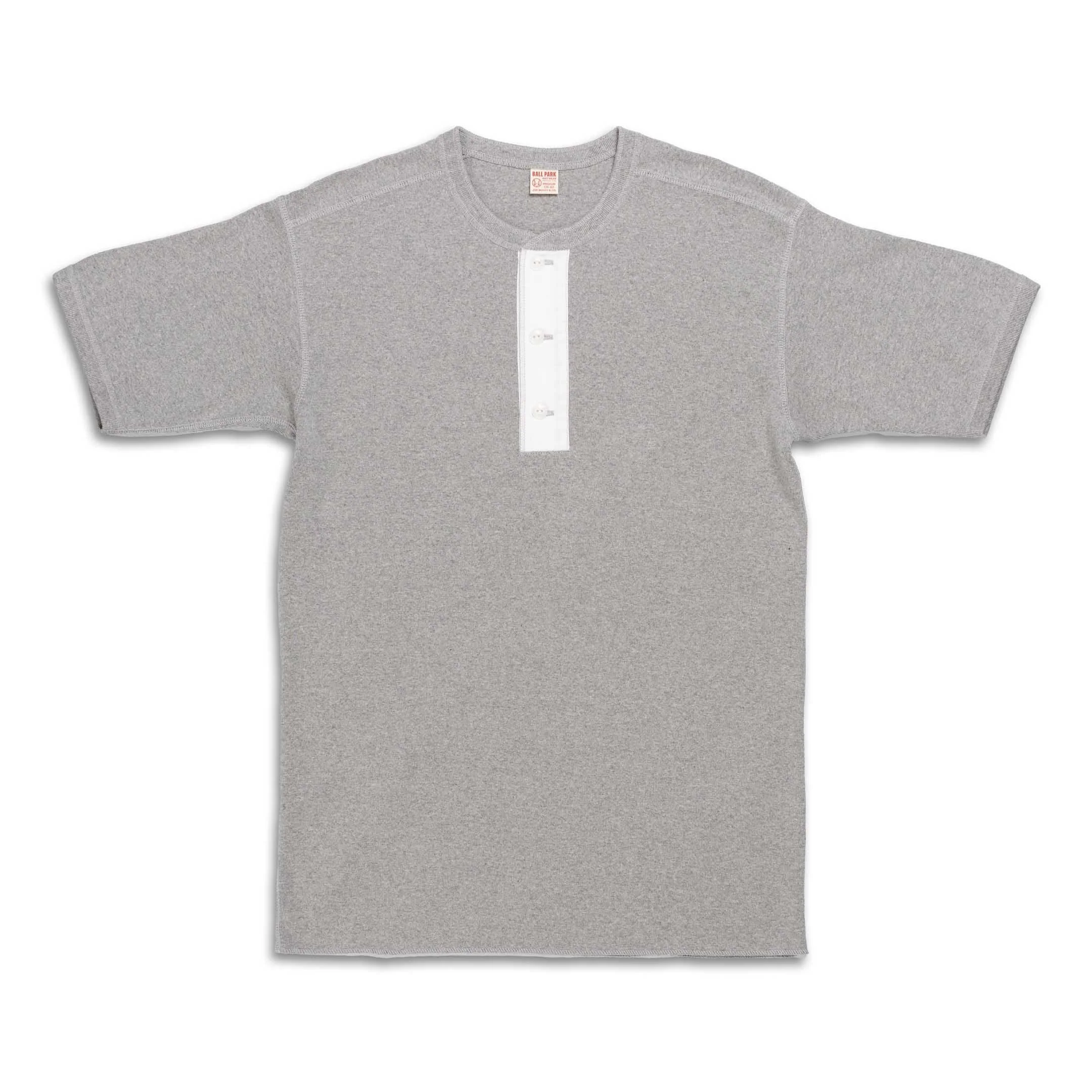 The Real McCoy's Union Henley Undershirt S/S Medium Grey - 1