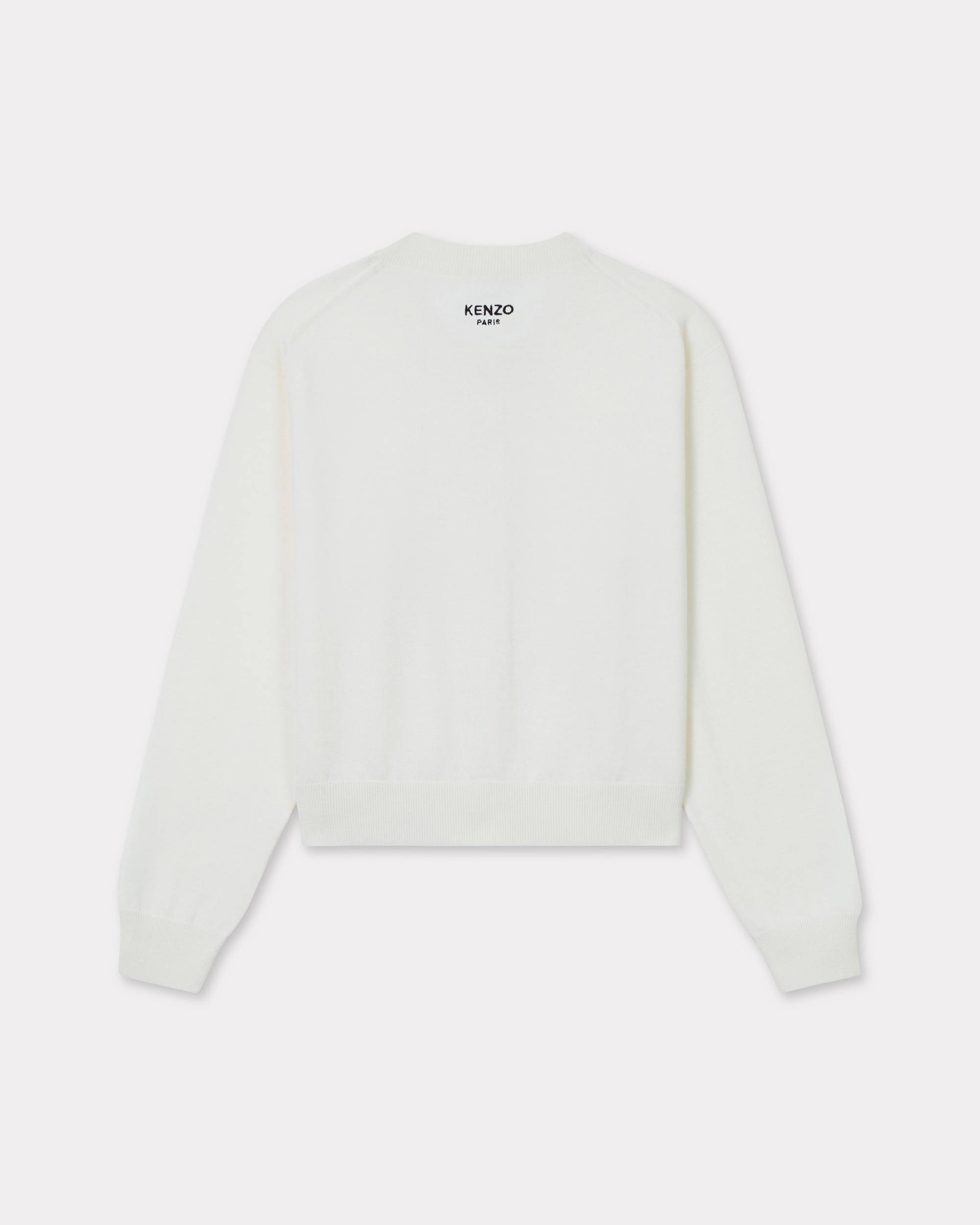 'KENZO Pop' embroidered crewneck cardigan in merino wool - 2
