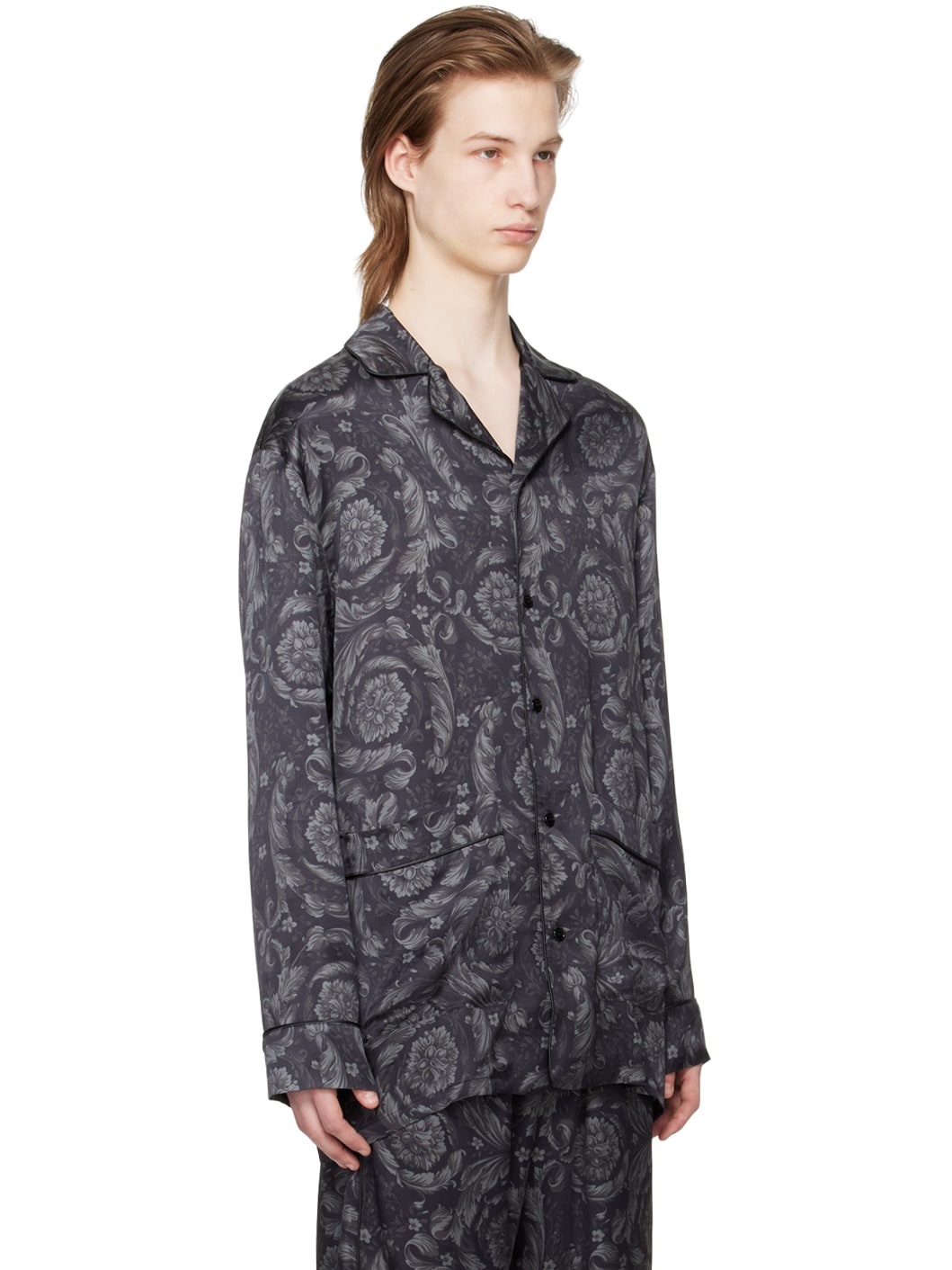 Black Barocco Pyjama Shirt - 2