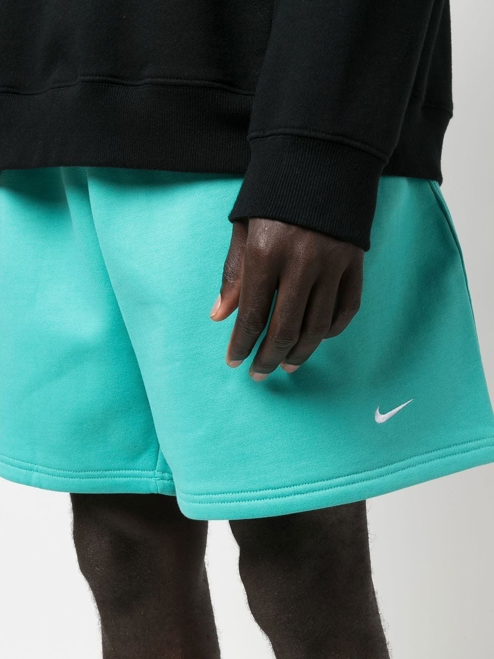 Swoosh-motif cotton track shorts - 5