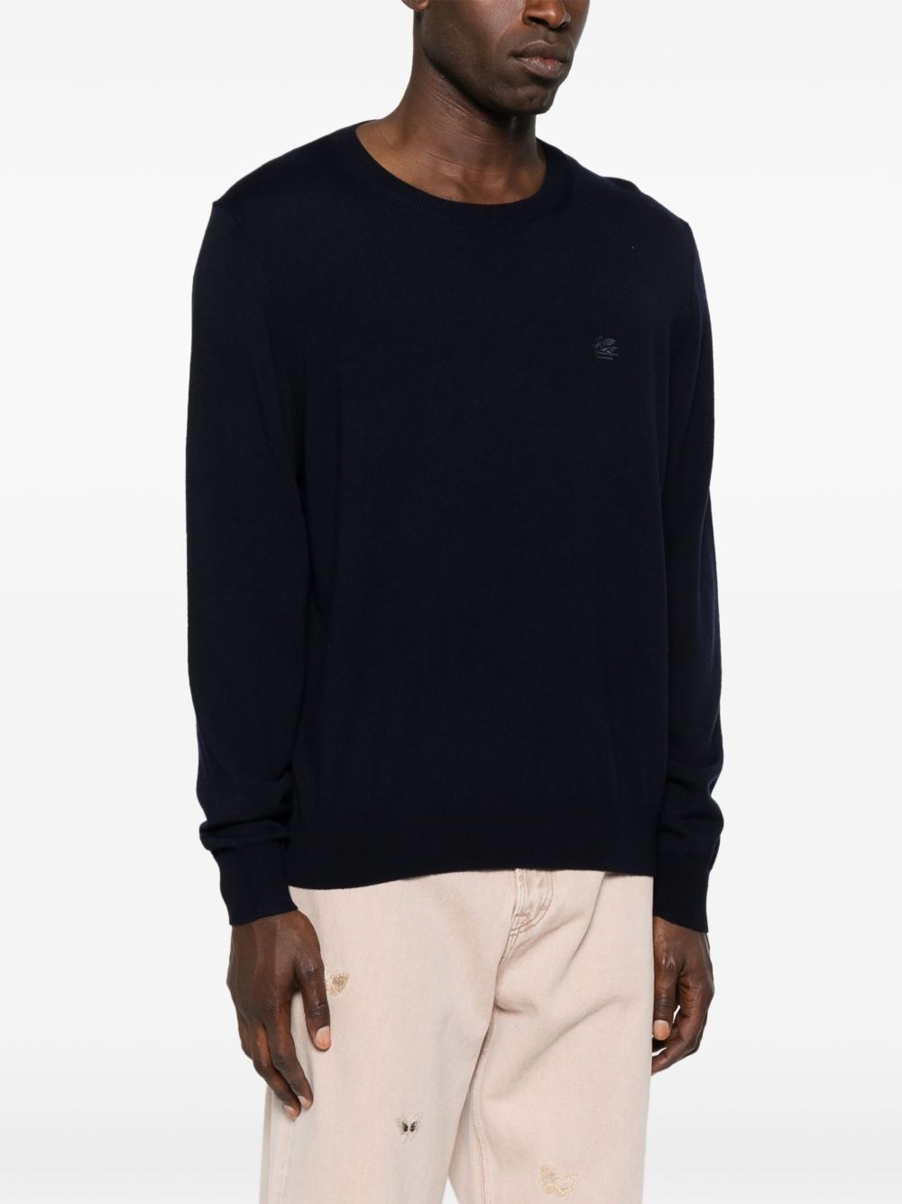 embroidered-logo sweater - 3