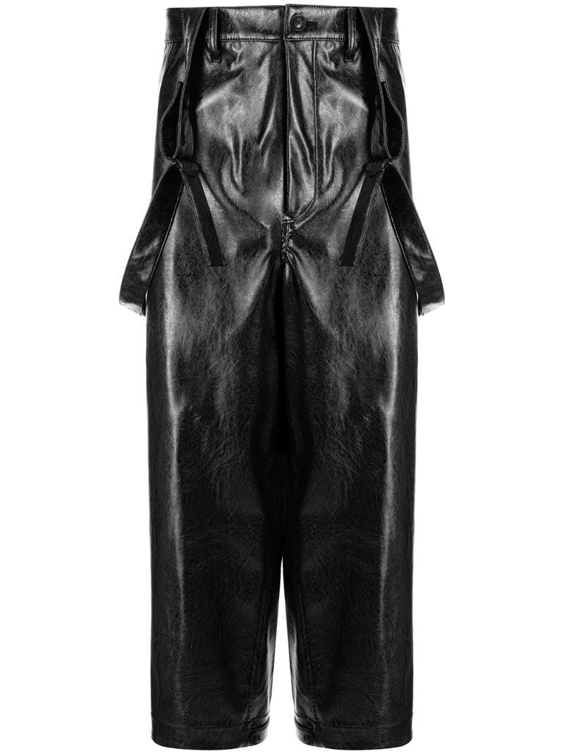 faux leather dungarees - 1