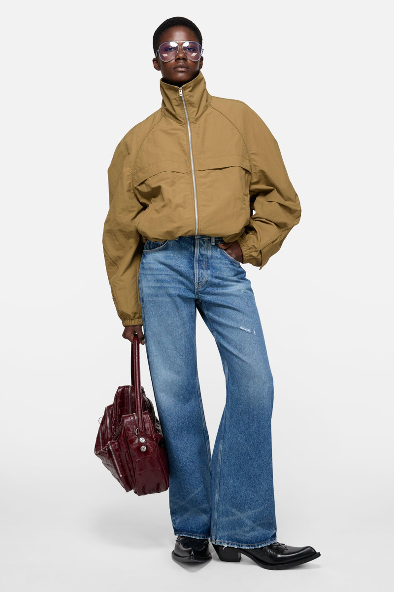 Acne Studios Zip logo sweater - Dark khaki outlook