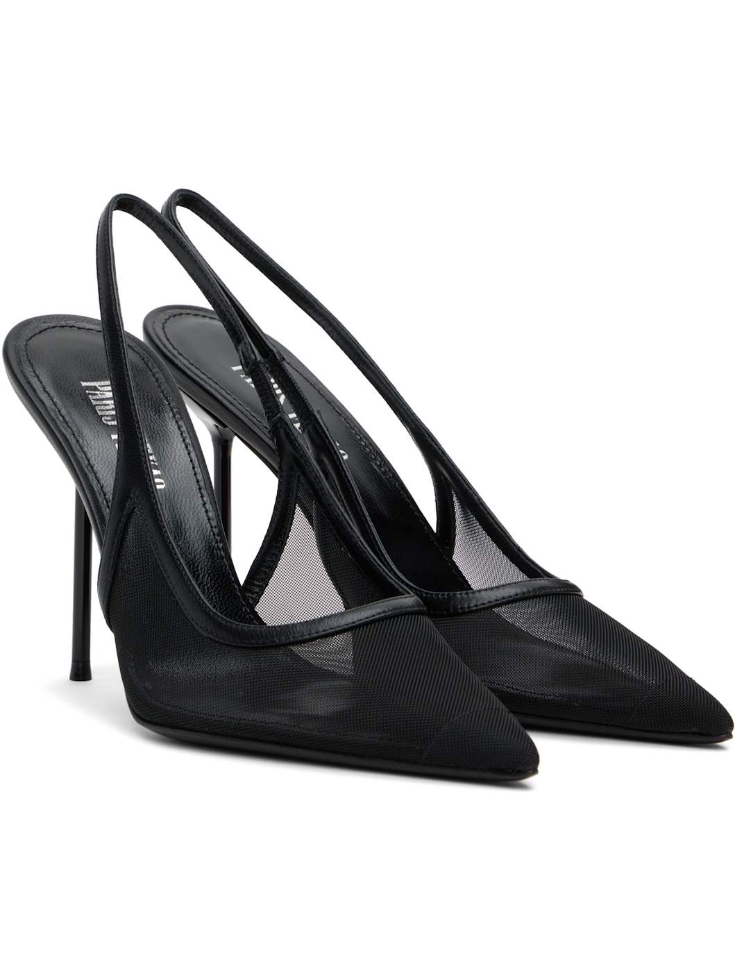 Black Lidia Slingback Heels - 4