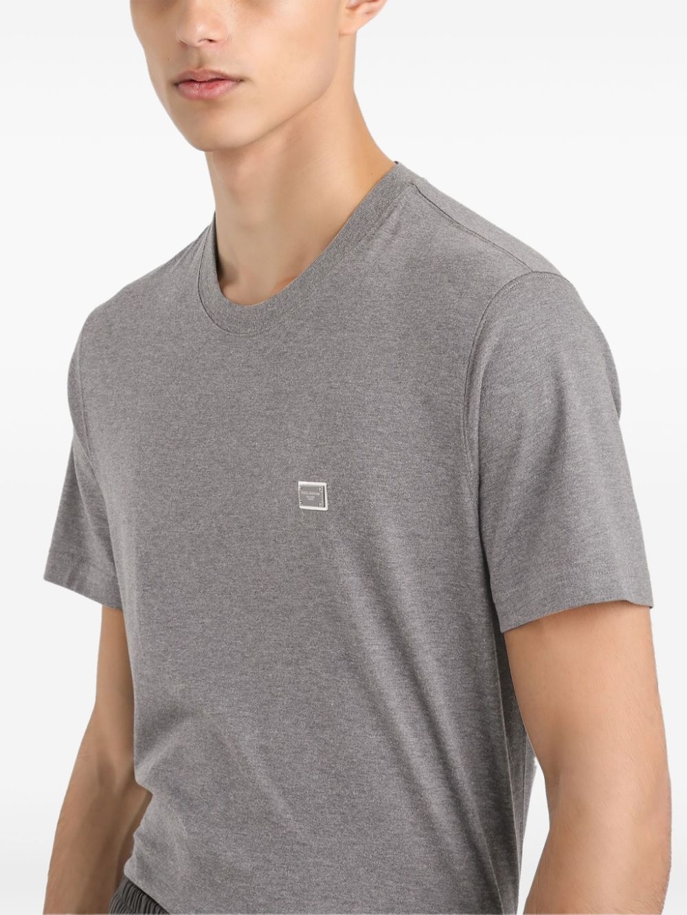 logo-plaque cotton T-shirt - 4
