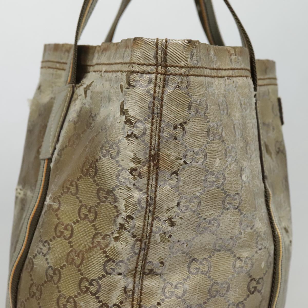 GUCCI GG Canvas Sherry Line Tote Bag Coated Canvas Gold Orange - 10