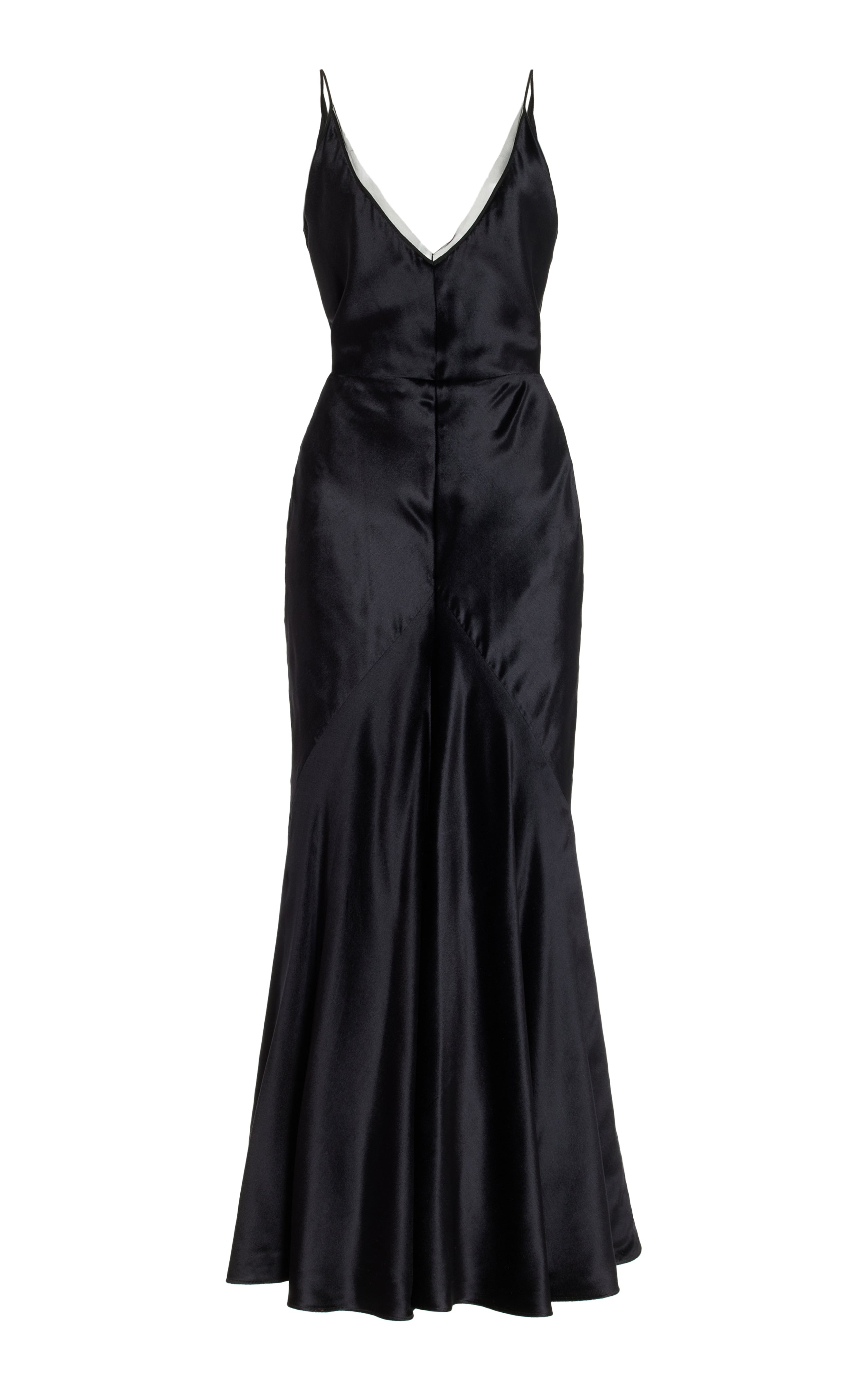 Brigita Dress in Black Silk Velvet - 1