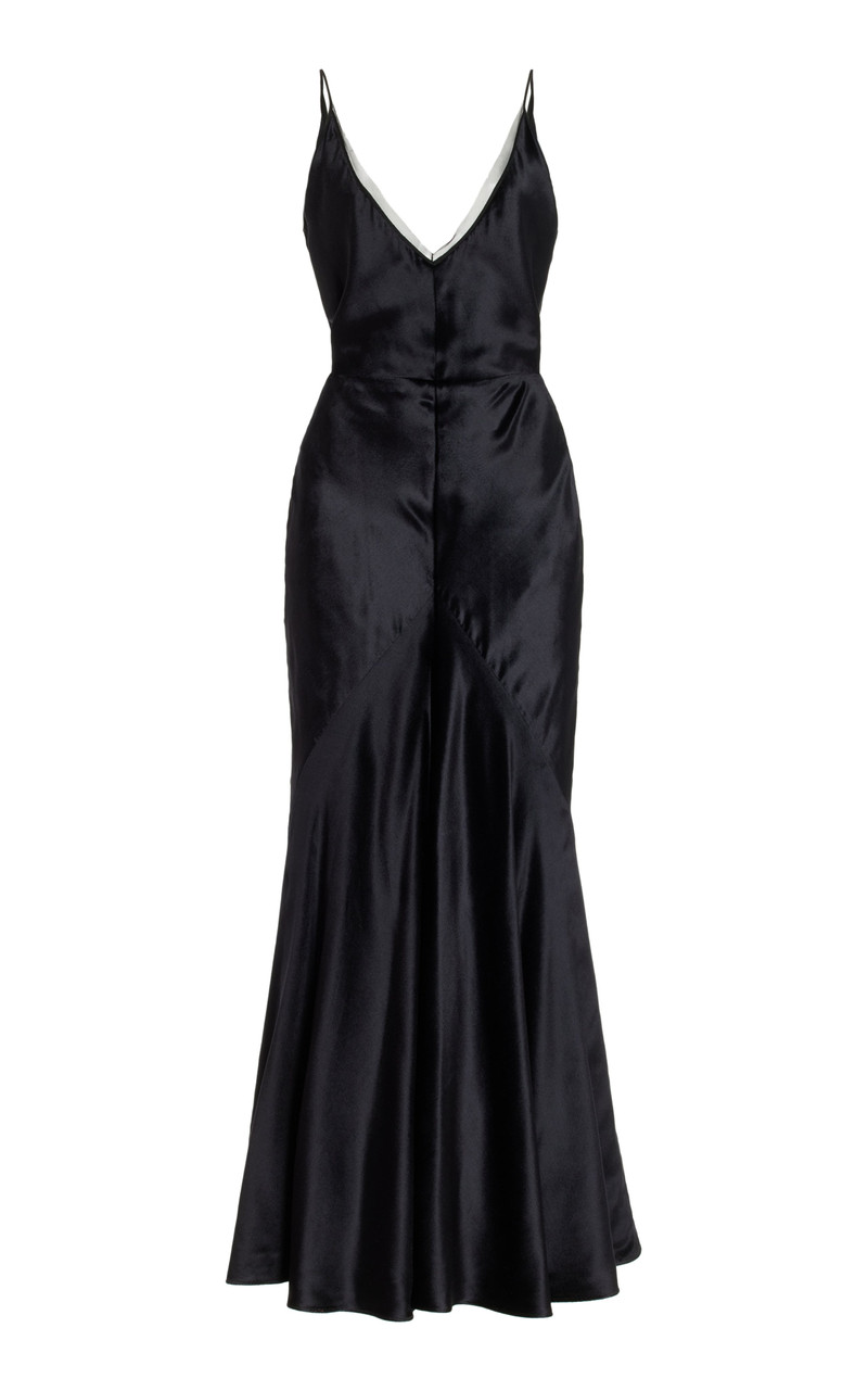 Brigita Dress in Black Silk Velvet 1