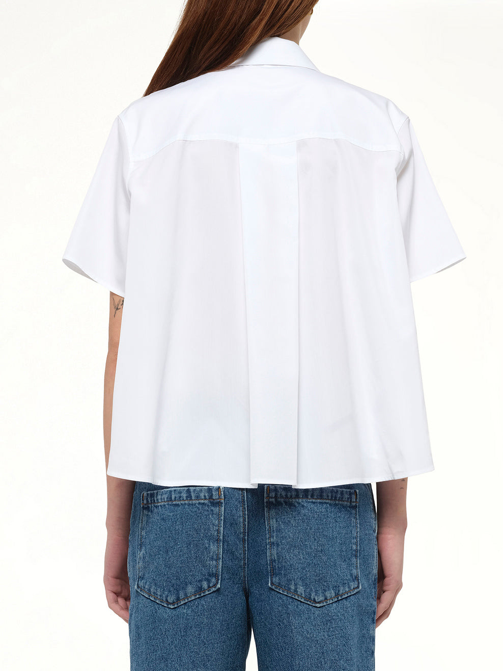 Short Sleeve Trapeze Shirt in White - 6