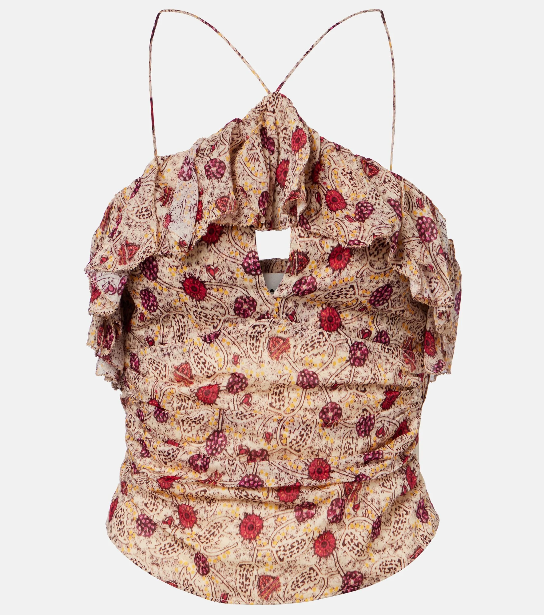 Dijimia printed ruffled cotton top - 1