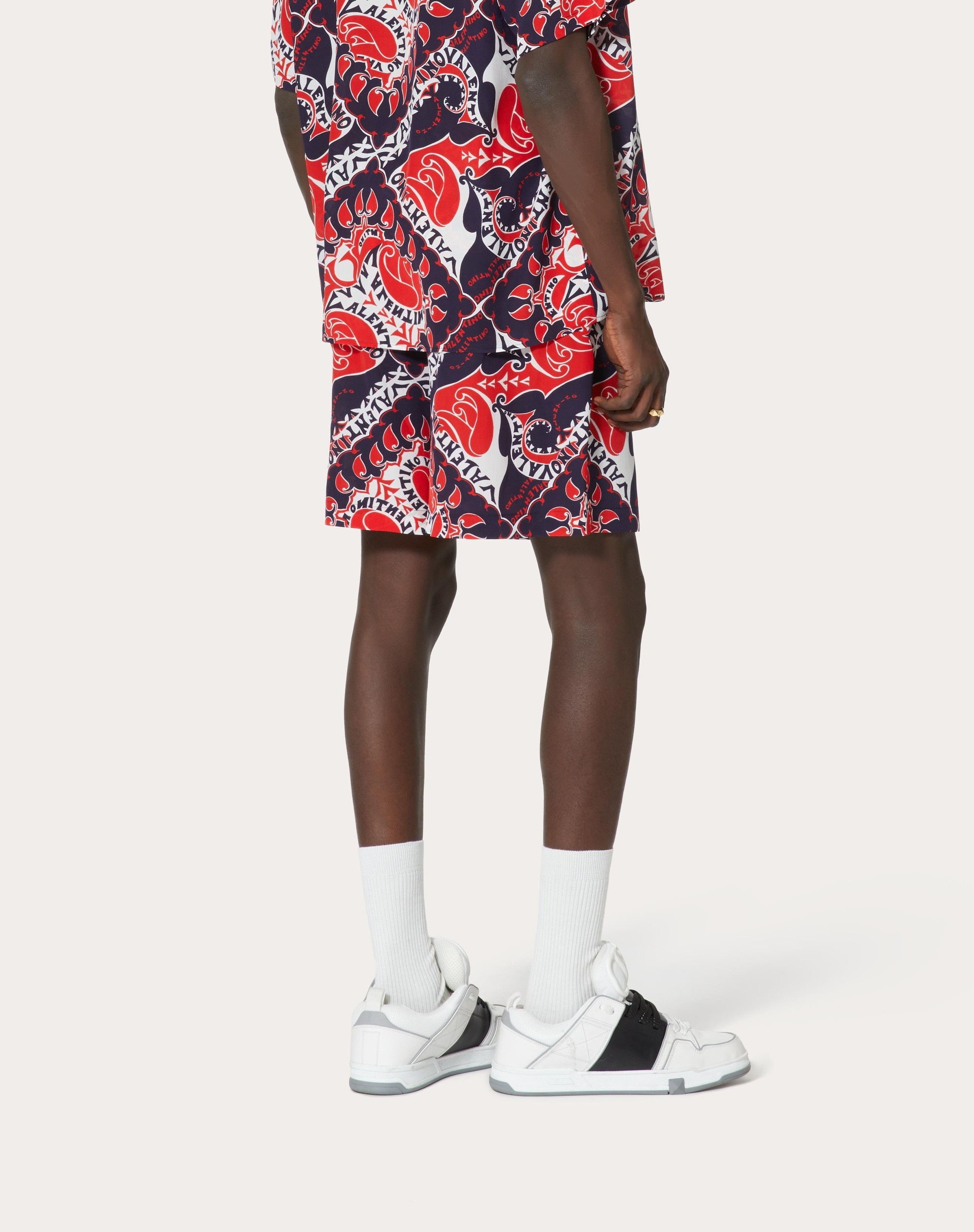 ARCHIVE MANIFESTO BANDANA PRINT SILK BERMUDA SHORTS - 4