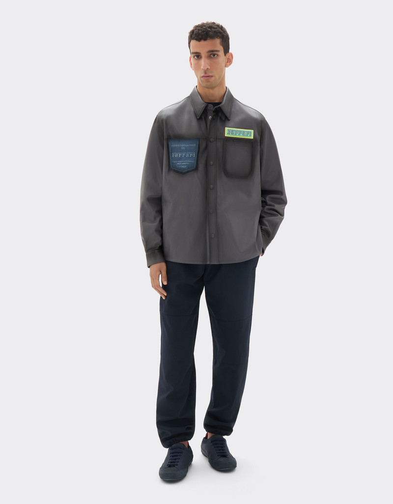 Reconditioned by Ferrari leather overshirt jacket 3