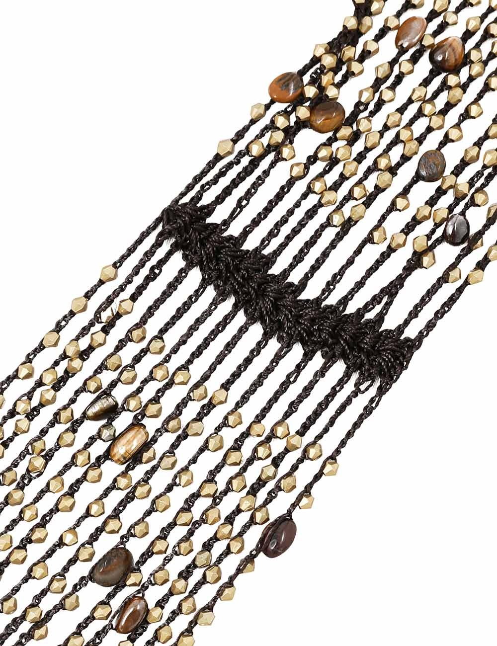 BEADED MACRAME NECK SCARF - 5
