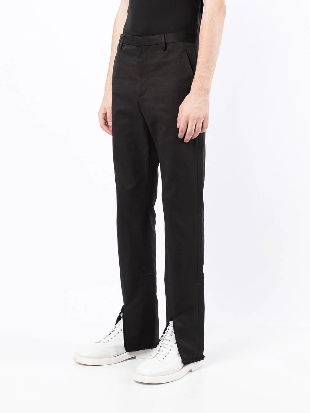split fray-trim trousers - 4