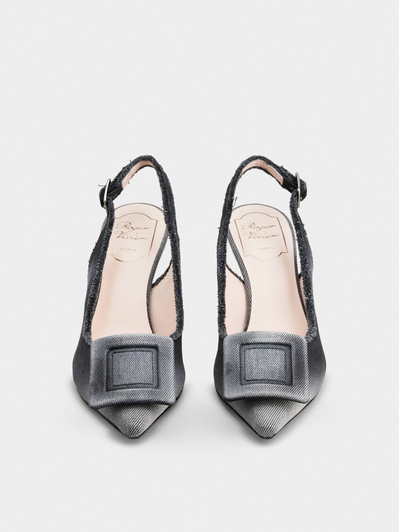 Viv' in The City Slingback Pumps in denim 7