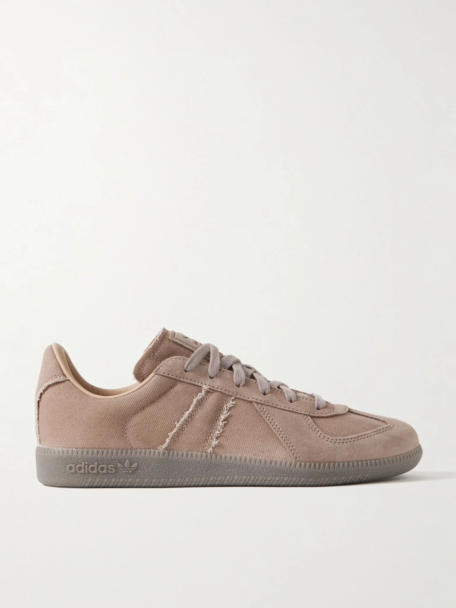 BW Army Suede-Trimmed Waxed-Canvas Sneakers Taupe - 1