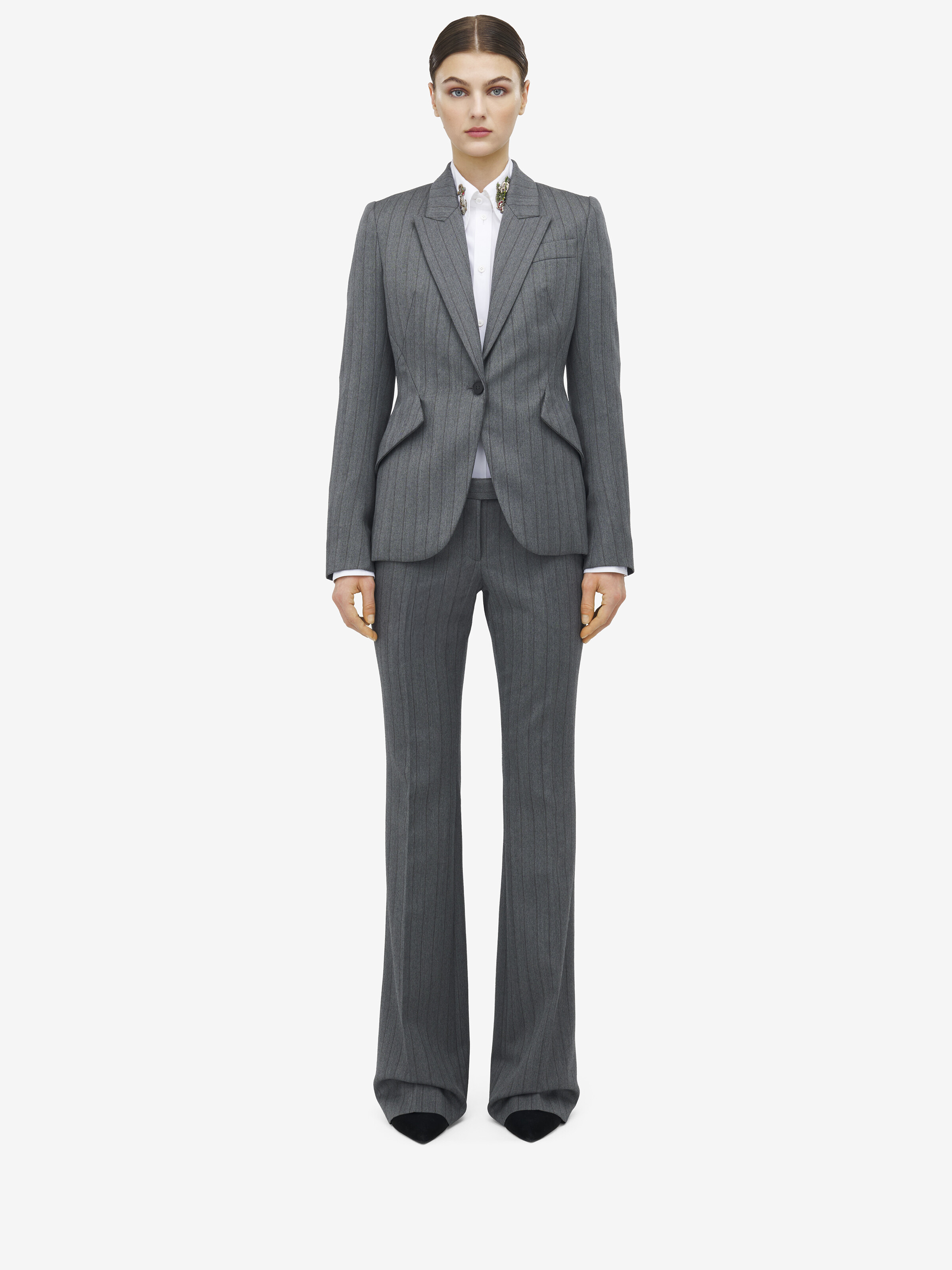 Herringbone Single-Breasted Jacket - 3