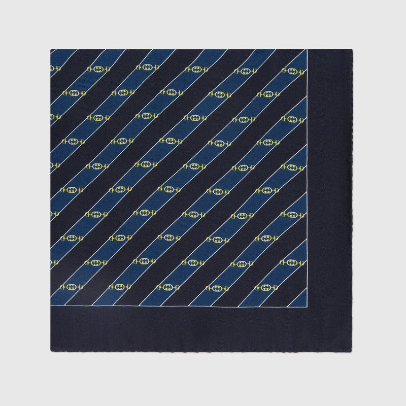 GUCCI Interlocking G Horsebit pocket square outlook