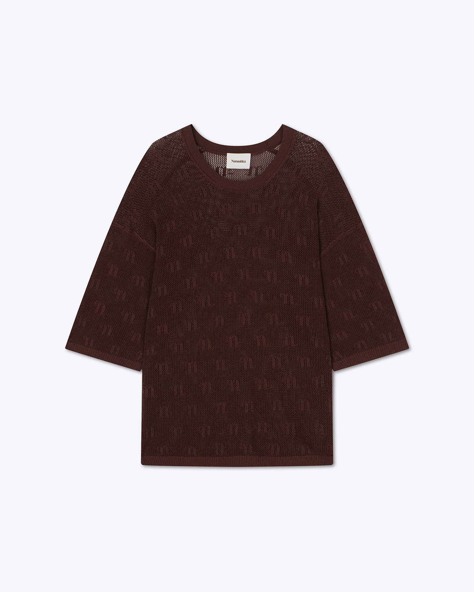 MIRLA - Mini dress with rounded neck - Coffee bean - 1