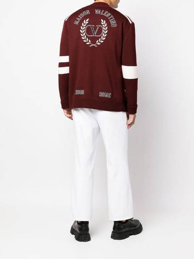 Valentino logo-embroidered virgin-wool cardigan outlook