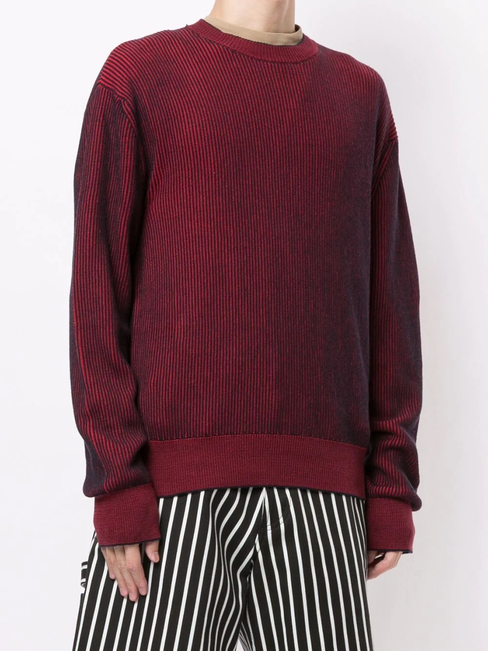 gradient-effect ribbed-knit jumper - 3