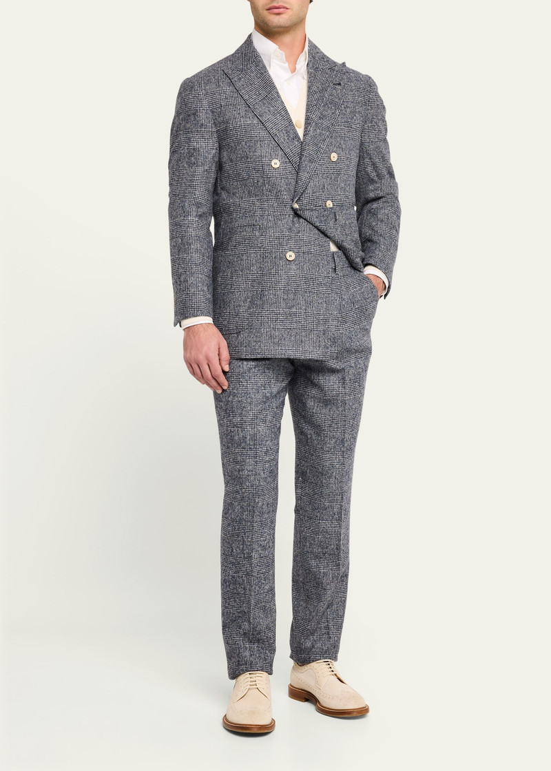 Brunello Cucinelli Men's Double-Breasted Plaid Suit outlook