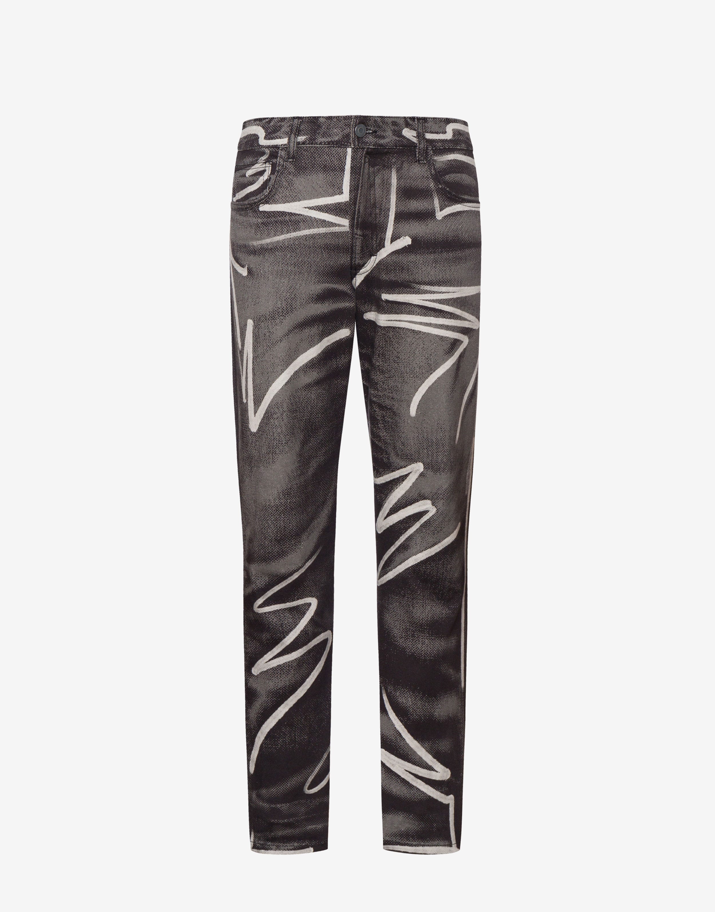 SHADOWS & SQUIGGLES COTTON BULL DENIM TROUSERS - 1