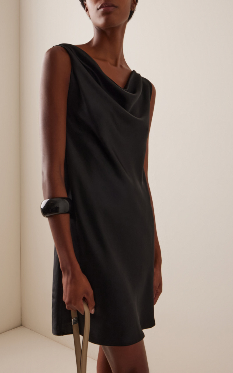 LESET Barb Cowl Satin Mini Dress black outlook