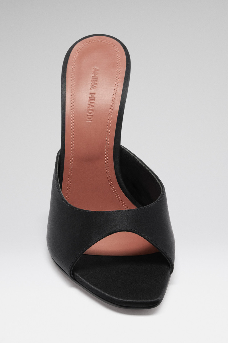 Amina Muaddi ALEXA SLIPPER 105 BLACK SATIN outlook