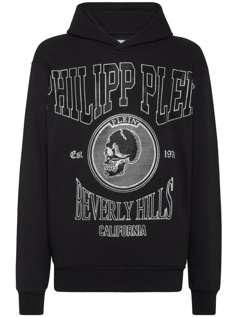 crystal-embellished jersey hoodie 1