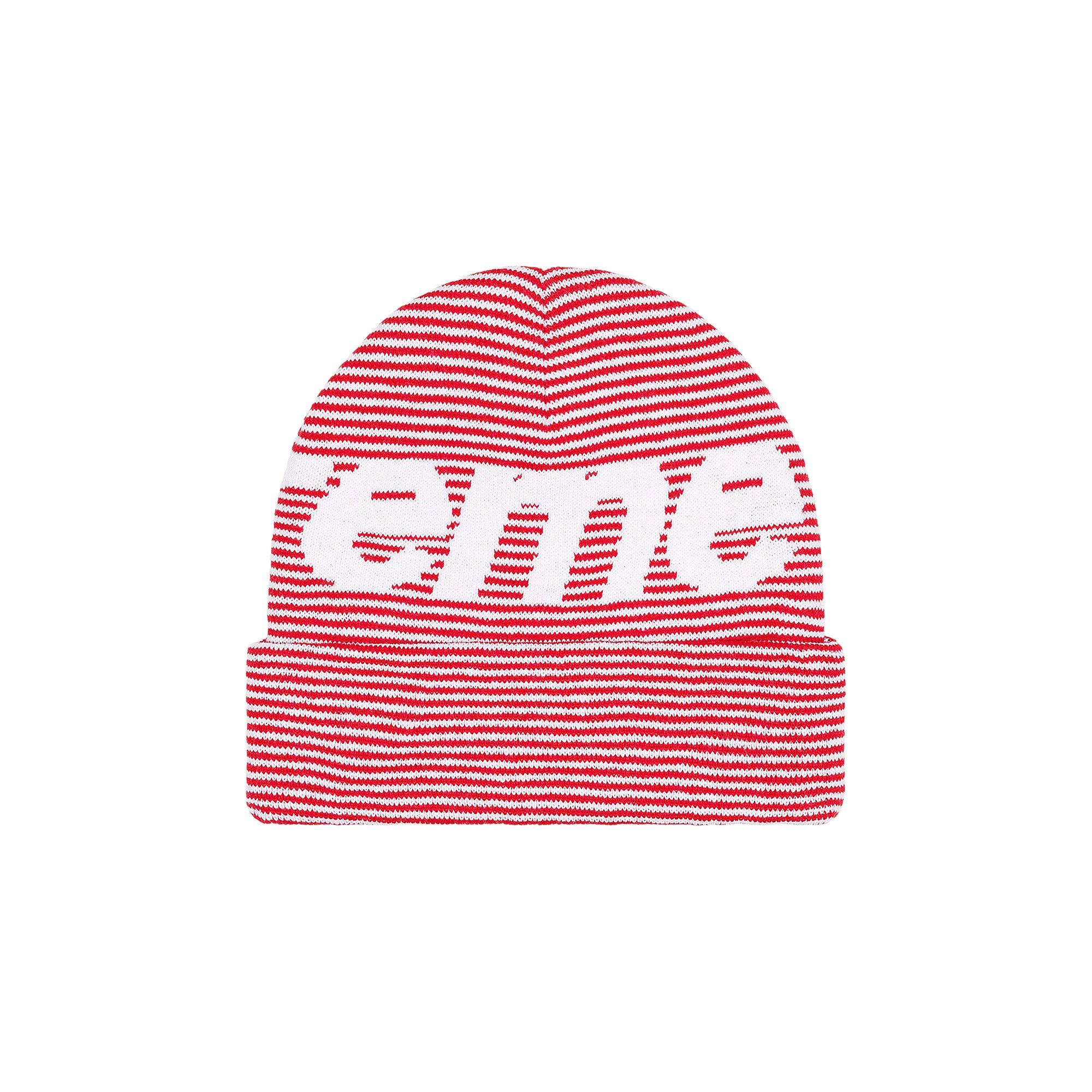 Supreme Big Logo Beanie 'Red Stripe' - 2