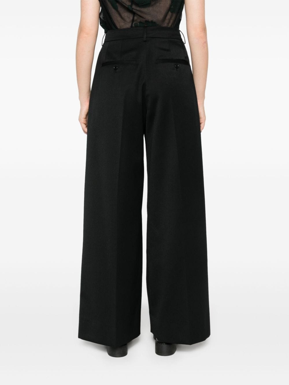 pleated wide-leg trousers - 4