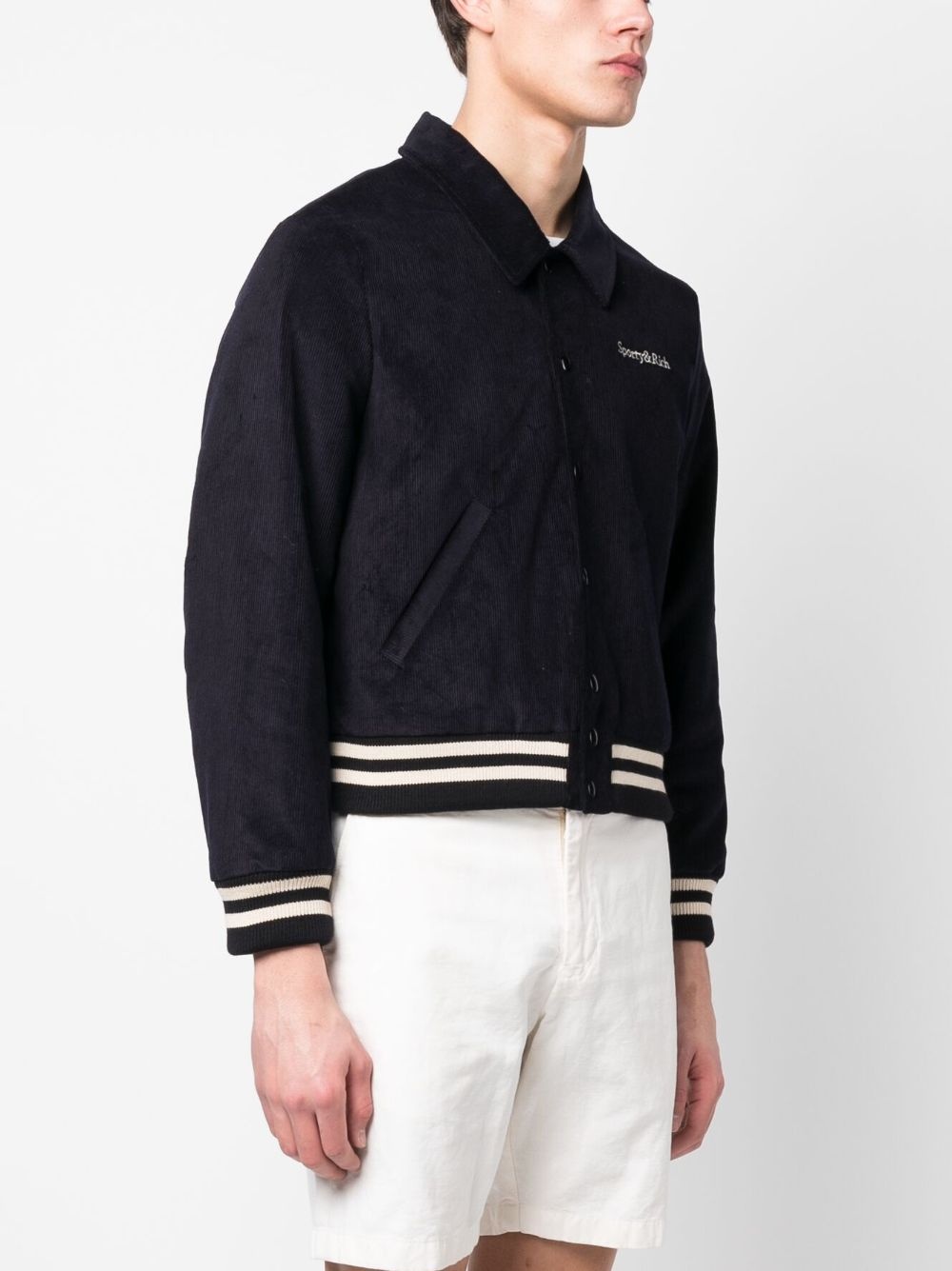 embroidered-logo bomber jacket - 5