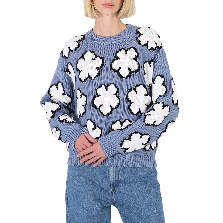 Kenzo Ladies Cyan Boke Flower Intarsia Jumper - 3