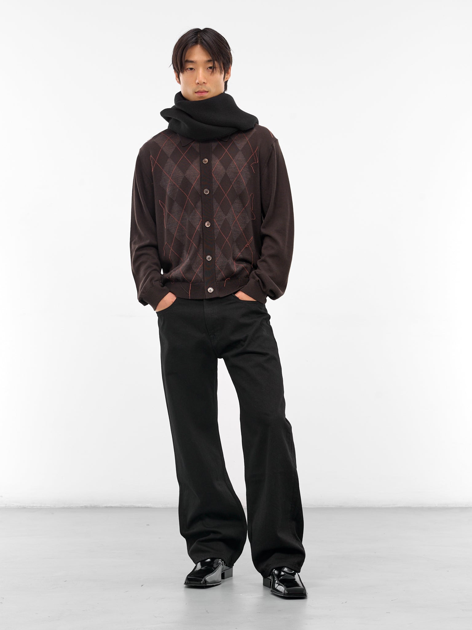 Black Wool Estate Scarf - 4