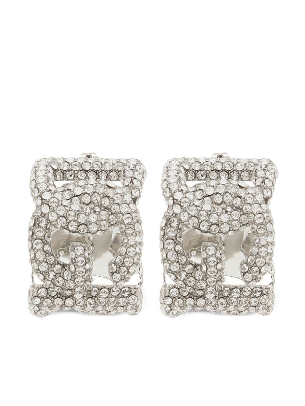 logo crystal-embellished earrings - 1