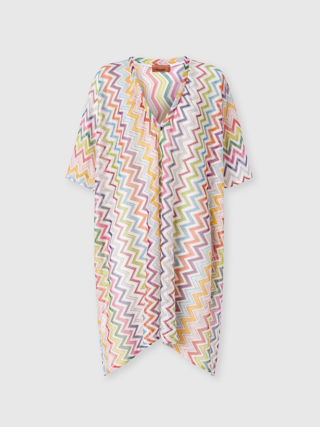 V-neck caftan with zig zag pattern - 1