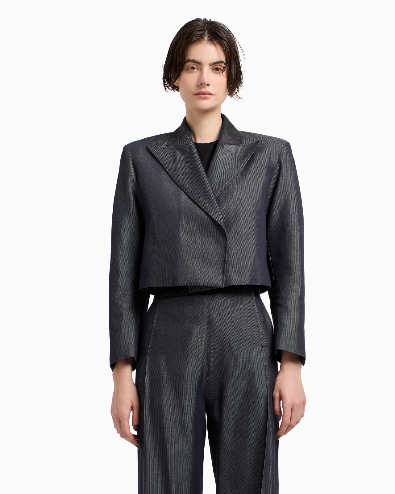 POLYGON CAPSULE COLLECTION YARN-DYED GABARDINE BOLERO - 4
