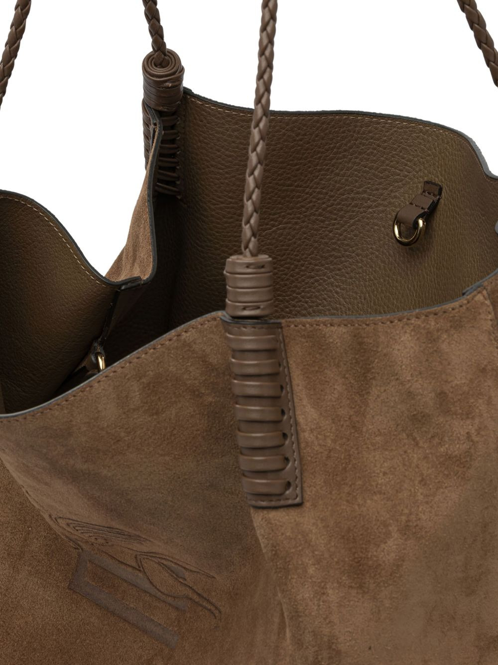 medium Libra braided-handle suede tote bag - 4