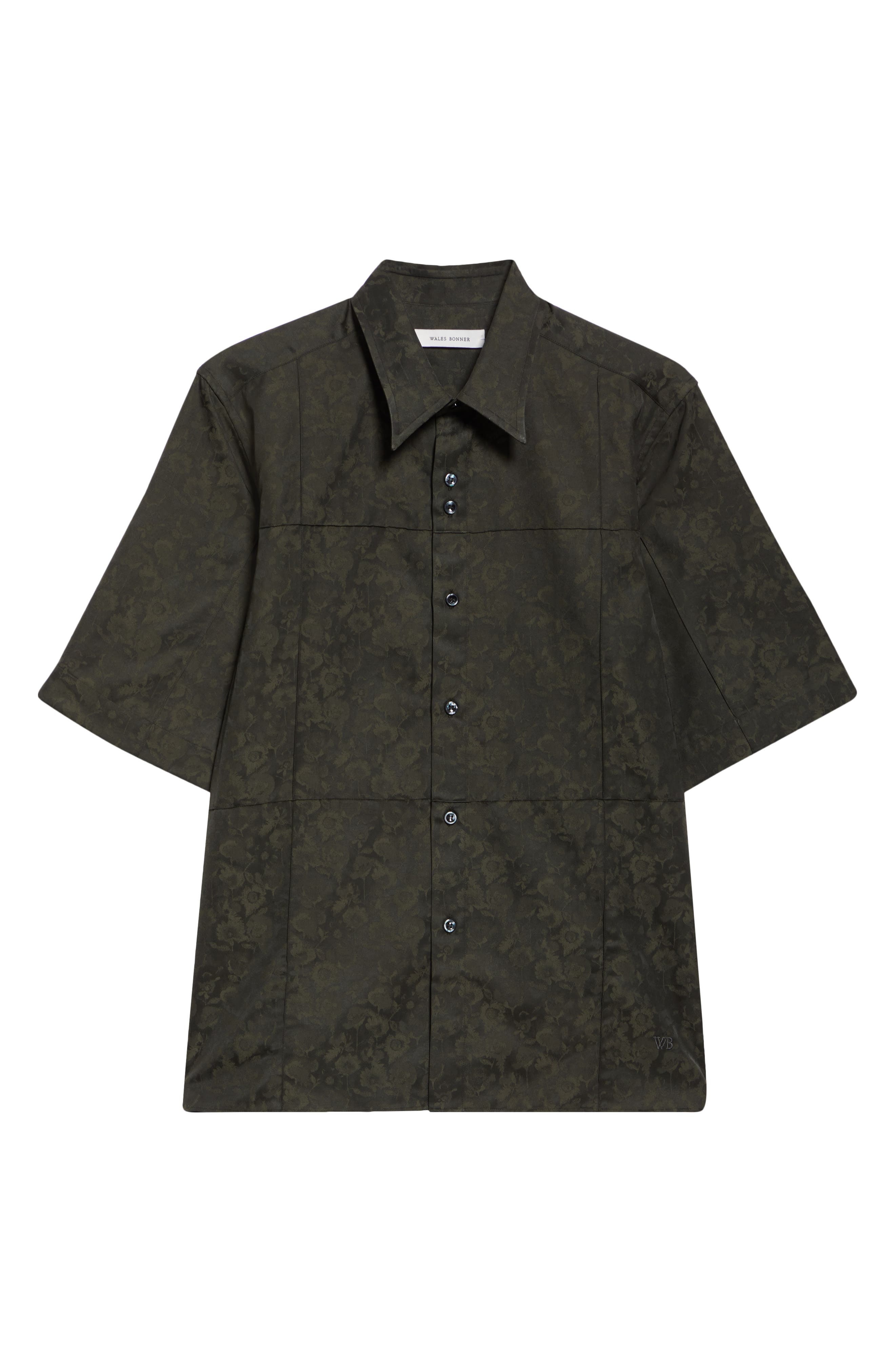 Wales Bonner Dennis Floral Button-Up Shirt in Otter at Nordstrom - 5