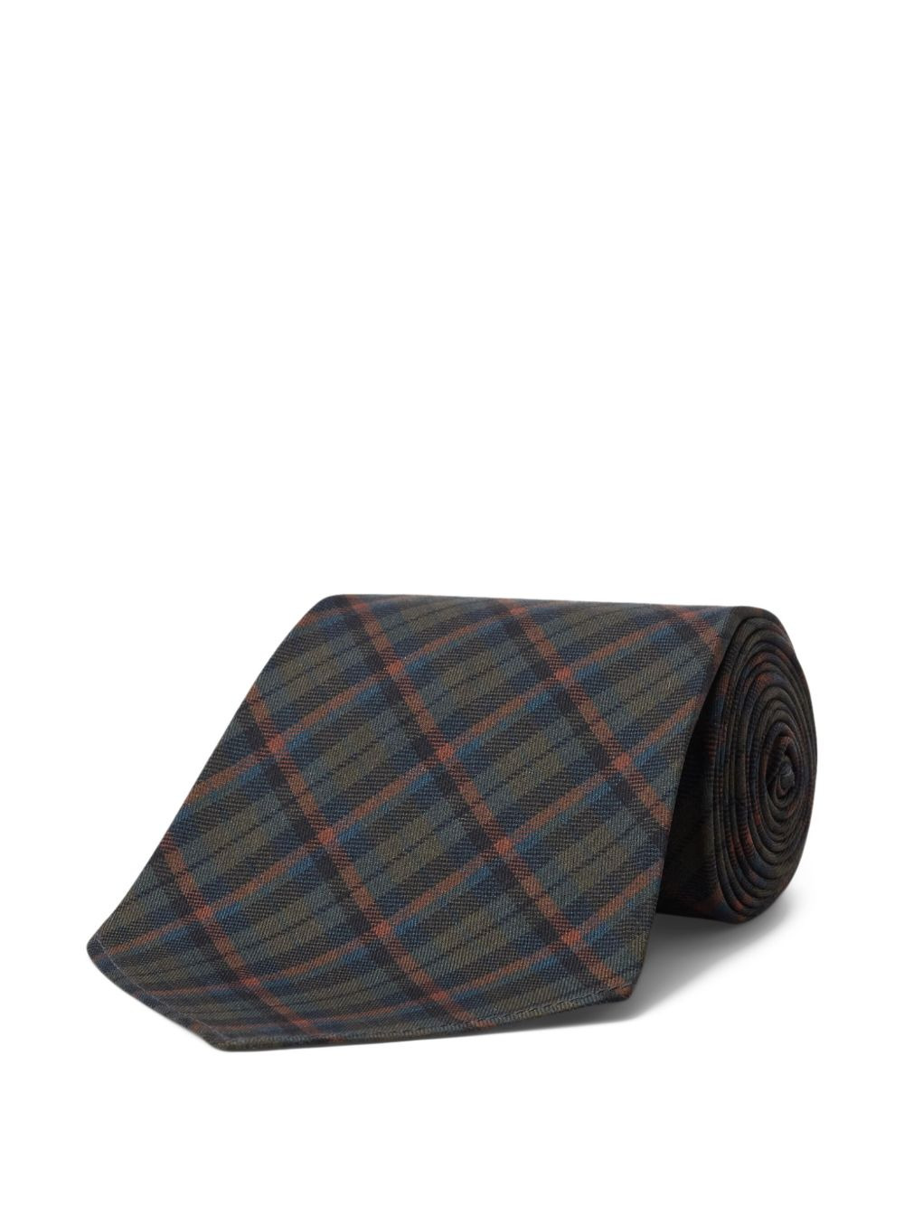 plaid silk neck tie - 2