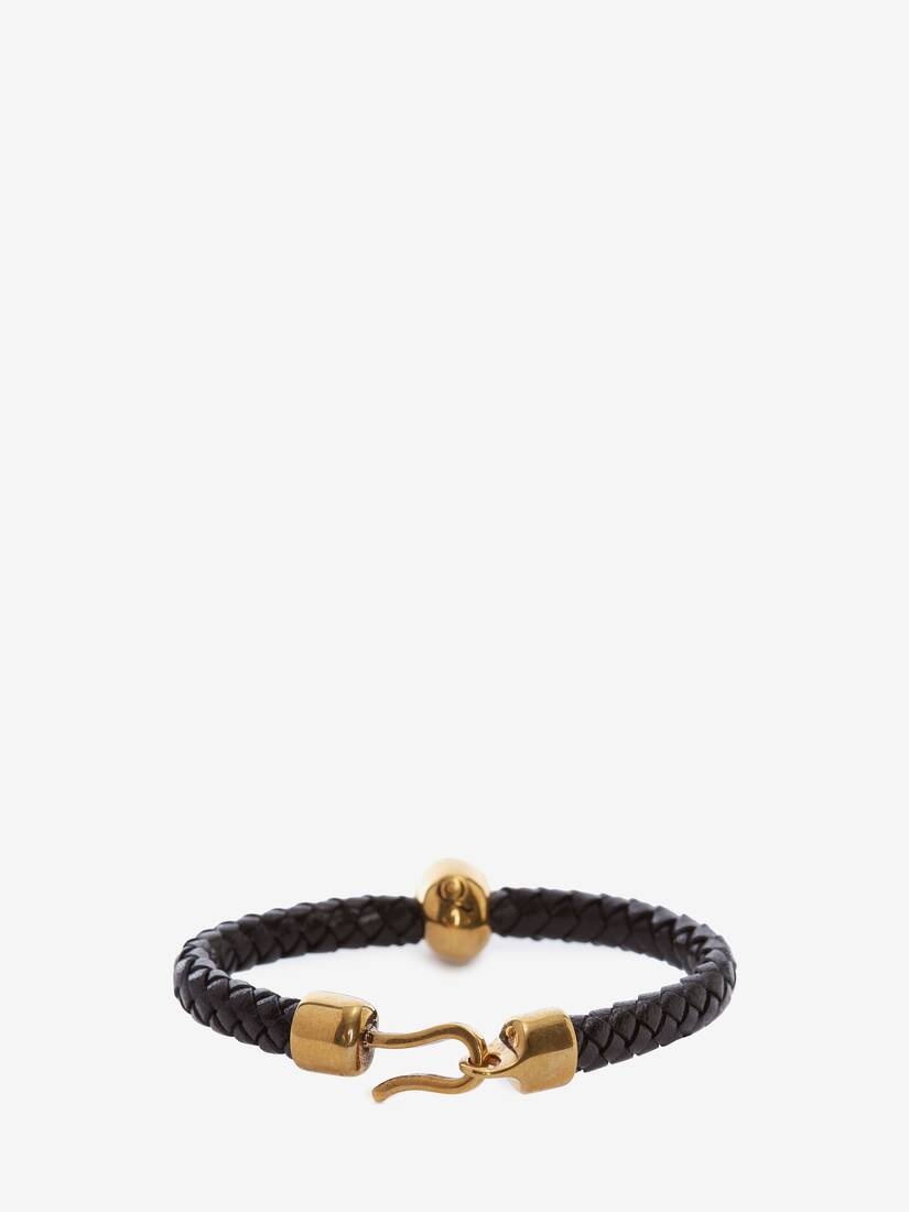 Men's Skull Leather Bracelet in Black - 2