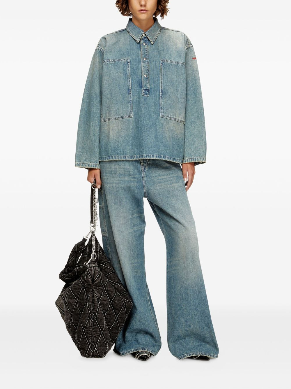 pocket-detail denim shirt - 2