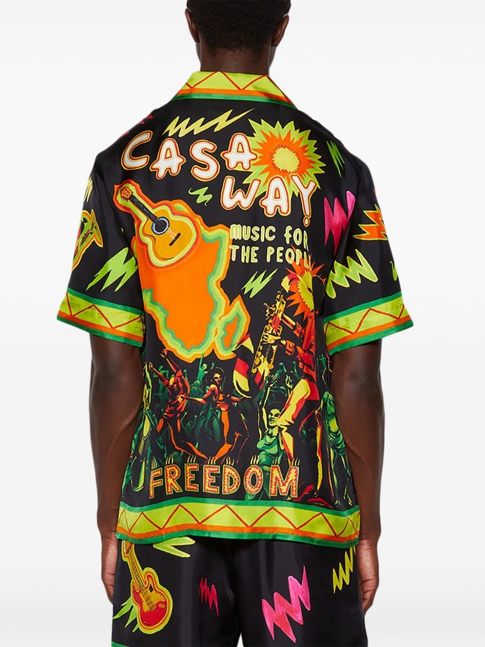 graphic-print silk shirt - 5