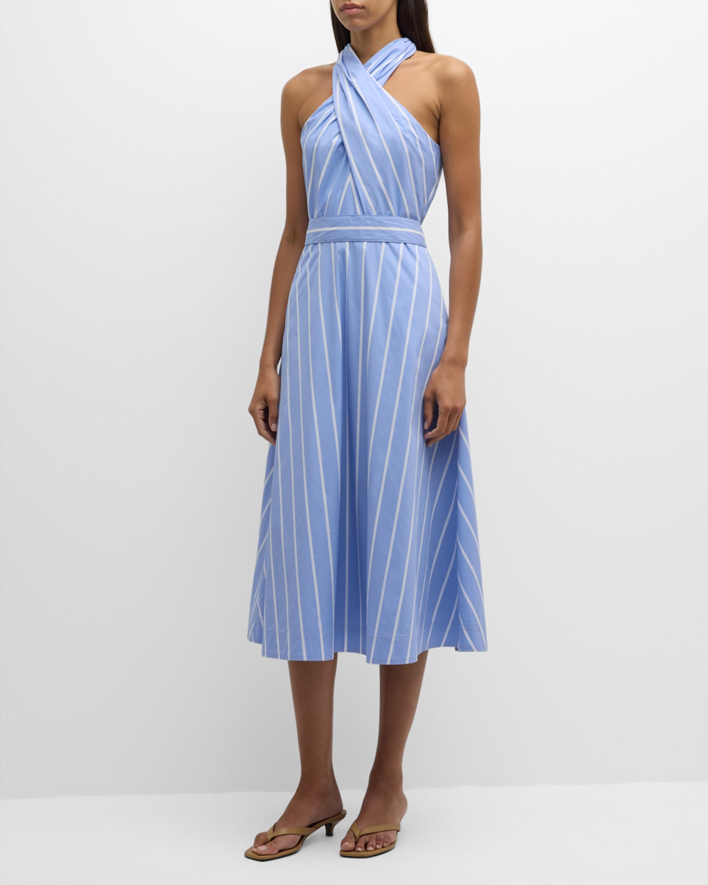 Baylee Stripe Halter Midi Dress - 2